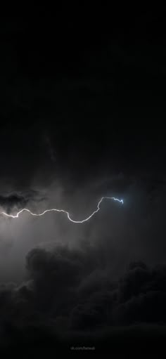 a lightning bolt hitting through the dark clouds