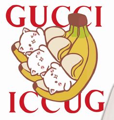 a t - shirt that says gucci icug with cats in it