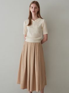 Editor's NotesIt is an elegant and feminine flare skirt with rich volume and pin tuck pleats throughout the skirt. It is a durable fiber that does not wrinkle easily and has no shape. The inner lining takes into account the comfortable fit, and the back-banding and side-closing zipper provide a wearable fit.- Elegant and feminine flare skirt - Pin tuck details- Durable fiber that does not wrinkle- Comfortable and wearable fitMeasurements (in.)One Size (xs-m)- Length: 31.9 in. - Waist: Pin Tucks, Flare Skirt, Casual Women, Comfort Fit, Zipper, Skirt, My Style, Clothes