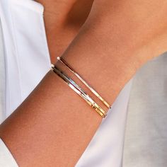 Solid White Gold Twist Cuff, 14K White Gold Stacking Bangle, Simple Gold Square Bracelet Layering Bracelets, Stacking Bangles, Peoria Az, Bracelet Stacking, Dangle Necklaces, Gold Bracelet Cuff, Gold Cuffs, Layered Bracelets, Herkimer Diamond