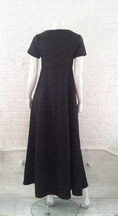 60s Floor Length Dress, 1960s Prom Dress, 1960s Maxi Dress, 60s Empire Waist Dress, 1960s Prom, Goth Prom Dress, 1960s Black Dress, Pierre Cardin Dress, 60s Maxi Dress