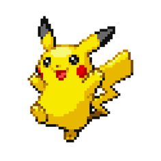 an image of a pixelated pikachu