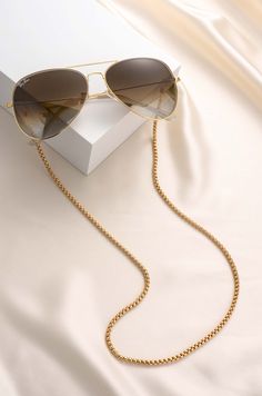 gold tone plated 31" long Eyeglass Chain, Glasses Chain, Chain Link, Jewelry Watches, Gold Tones, Plating, Sunglasses, Chain, Gold