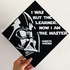 someone is holding up a graduation cap that says i was but the learner, now i am the master