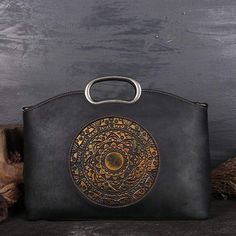 Dark Gray Mandala Embossed Bag Embossed Bag, Cheap Purses, Genuine Leather Handbags, Cowhide Bag, Popular Handbags, Cute Handbags, Handbags Affordable, Cheap Handbags, Leather Handbags Tote