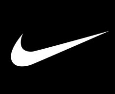 the nike logo on a black background