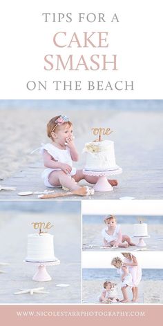 Beach 1 Year Pictures, Smash Cake Beach Pictures, Beach Cake Smash Photography, Cake Smash At The Beach, 2nd Birthday Beach Photo Shoot Ideas, Cake Smash On Beach, 1 Year Beach Photoshoot, Beach Smash Cake Photoshoot