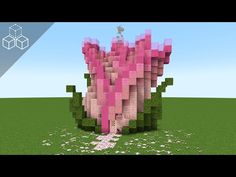 an image of a tree made out of pink blocks