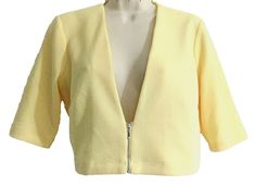 women: PERCEPTIONS Yellow Zip Shrug  - Size Small *NEW* Yellow Shrug, Women Accessories, Yellow