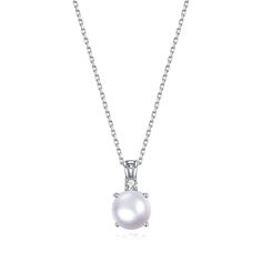 PRICES MAY VARY. Simple Solitaire 8mm Pearl Necklace.Perfect size for everyday wear. Material: 925 Sterling Silver,Hypoallergenic,Tarnish resistant,Nickel-free,Lead-free,Cadmium-free. Chain Length fit 16 inches ~ 18 inches.Perfect to wear on its own or layered with other necklace. Packaged in an elegant brand gifts box and ready for giving,Perfect for birthday,congratulation,anniversary gifts for women. To Ensure Your Complete Satisfaction, We Offer a 90 Day No-Questions-Asked Money Back Guarant Simple Sliver Pendant, Brand Gifts, Simple Necklaces, Gifts Box, Elegant Branding, Solitaire Pendant Necklace, Sterling Necklaces, Branded Gifts, Shiny Things