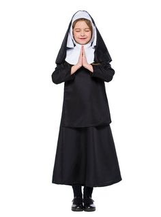 CHILDREN GIRLS NUN COSTUME MOTHER TERESA CATHOLIC GIRL HABIT COSTUMES  * Colour and style  as the pictures * Machine wash inside out,machine wash cold with like colours * your perfect choice for party, Costume Cosplay and gift * Size as follows (The recommended age is just for your reference. Please check the measurements of the tutu in order to fit your girl, thanks!) Return Policy Buy with Confidence! Our items always come with a mone Cosplay Nun, Virgin Mary Costume, Nun Cosplay, Mary Costume, Priest Costume, Nun Costume, Sisters Dress, American Crew, Party Suits