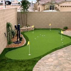 Pool Landscape Design, Backyard Garden Landscape, Golf Putter, Fake Grass, Kota Tangerang, Golf Practice, Backyard Porch