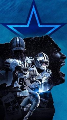 two football players are in front of an image of the star of david, and one is