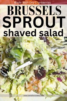 a poster with the words brussels sprout shaved salad