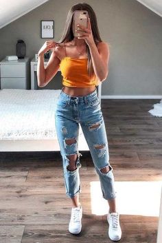 Late 90s Fashion, Cute Outfits With Shorts, Teenage Outfits, Jeans Outfit Summer, 90s Fashion Outfits, Tumblr Outfits, Outfit Jeans, Teenager Outfits