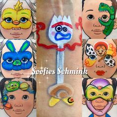 Toy Story Face Painting, Toy Story Face Paint, Disney Face Characters, Face Paintings, Balloon Ideas