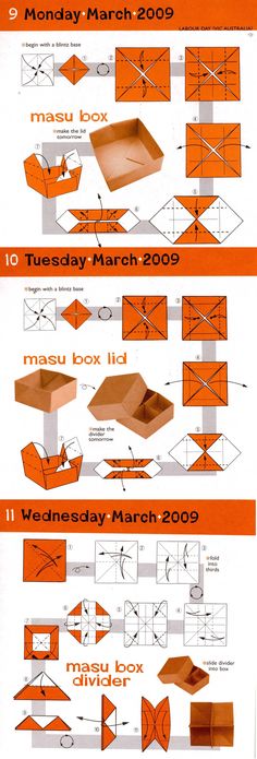 the instructions for how to make an origami box