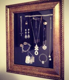 Shadow Box Jewelry, Jewelry Shadow Box, Lot Of Jewelry, Box Maker, Jewerly Displays, Craft Video, Framed Jewelry, Diy Shadow Box, Art And Craft Videos