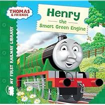 thomas and friends henry the smart green engine book with stickers on it's cover