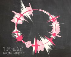 i love you dad written in white and pink on a black background