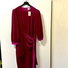 Fucia Velvet, Long Sleeve Midi Dress Sleeve Midi Dress, Long Sleeve Midi, Long Sleeve Midi Dress, Velvet Dress, Colorful Dresses, Midi Dress, Long Sleeve Dress, Velvet, Womens Dresses