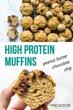 high protein muffins with peanut butter and chocolate chip are the perfect breakfast treat