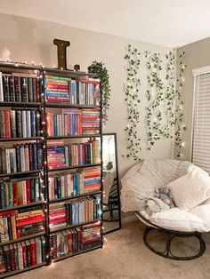 a living room filled with lots of books