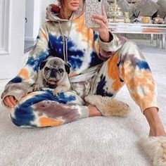 Two Pieces Set Outfits, Tie Dye Sweater, Tie Dye Diy, Jogging Suit, Vision Boards, Cozy Hoodie