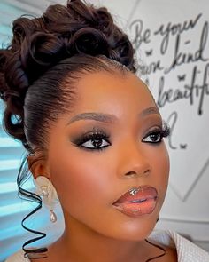 33 Wedding Makeup Ideas For 2024 Brides - Beauty Bay Edited Black Bridal Makeup, Bride Hairstyles Updo, Bride Hairstyles For Long Hair, Micro Braids Hairstyles, 2023 Makeup, Wedding Makeup Ideas, Wedding Makeup Bride, Black Hair Updo Hairstyles, Black Wedding Hairstyles