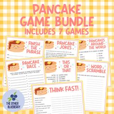 the printable pancake game bundle includes 4 games