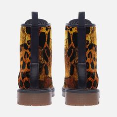 These extremely comfortable classic boots with a high quality print are made to last and to impress. Designed for fashion people, stylish and personalized. Perfect for everyday wearing and to show a unique sense of style.. - The Upper Made of PU leather (synthetic leather), the sole made of rubber.- Soft PU make it comfortable and soft. Size Chart Leather Leopard Print Winter Boots, Trendy Leopard Print Leather Boots, Trendy Brown Boots For Streetwear, Trendy Brown Streetwear Boots, Leopard Print Leather Ankle Boots, Classic Boots, Fashion People, Synthetic Leather, Leather Boots