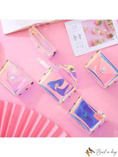 BirdinBag - Girls Transparent Jelly Coin Purse: Korean Style Square Bag for Women with Laser Design Wallets For Girls, Mini Coin Purse, Cheap Purses, Cute Wallets, Pocket Card, Coin Wallet, Coin Bag, Card Bag, Money Bag