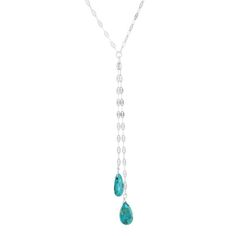 "Enhance your look with the captivating style of this sterling silver enhanced turquoise Y-necklace. Enhance your look with the captivating style of this sterling silver enhanced turquoise Y-necklace. Drop length: 1.5 in. Chain length: 18 in. + 3-in. extender Chain type: mirror Metal: sterling silver Plating: rhodium Finish: polishedSTONE DETAILS Stone type: enhanced turquoise Total weight: 3 ct. Center stone size: 8 mm x 12 mm Shape: pear-shaped bead Gemstones may have been treated to enhance t Turquoise Mirror, Mirror Metal, Bead Necklaces, Y Necklace, Beaded Drop Earrings, Shiny Things, General Store, Jewelry Ideas, Chain Lengths