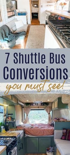 an rv with the words 7 shuttle bus conversations you must see