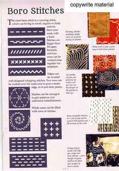 the brochure shows different types of fabrics and patterns on it's side