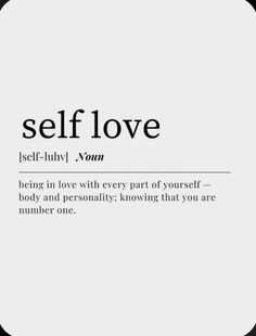 the words self love are in black and white