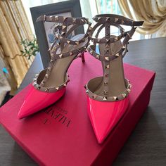 Worn Two Times, Very Good Condition. Heel Height 65mm/2.5”. Timeless Model In Super Hot Color! Comes With The Original Box And A Dust Bag. Valentino Shoes, Slingback Pump, Valentino Garavani, Shoes Women Heels, Patent Leather, Original Box, Heel Height, Dust Bag, Shoes Heels