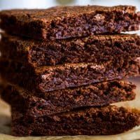 four brownies stacked on top of each other