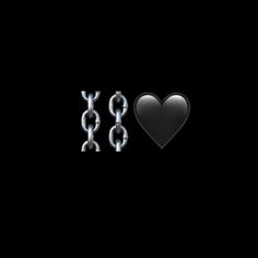 two pairs of metal chains with a heart on the top and an i love you sign in the middle