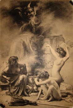 Evil Woman Witches of the 18th and 19th centuries - CVLT Nation Arte Van Gogh, Vintage Witch, Season Of The Witch, Coven, Black Magic, Old Photos, Fantasy Art