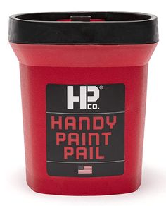 the handy paint pail is red and black