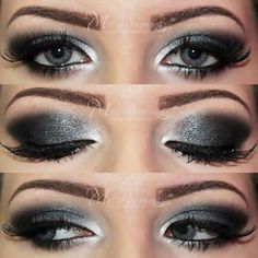 2000s Makeup Looks, Silver Smokey Eye, Make Up Looks, School Looks, Makeup Obsession, I Love Makeup, Eye Make, Prom Makeup, Love Makeup