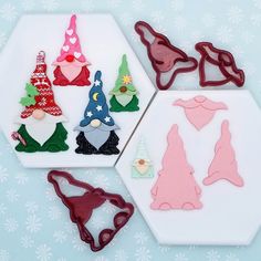 the cookie cutters have been made to look like gnomes