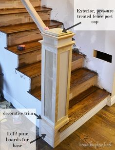 an image of stairs being installed on the side of a house with instructions for how to install