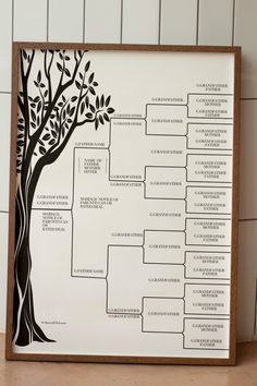 a family tree is shown on the wall