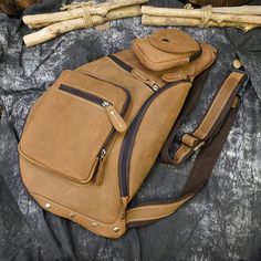 Woosir Genuine Cowhide Leather Cross Body Sling Bag Multifunctional Travel Bag With Adjustable Strap For Outdoor, Adjustable Strap Shoulder Travel Bag For Outdoor Activities, Adjustable Strap Shoulder Travel Bag For Outdoor, Multifunctional Portable Travel Bag For Outdoor Activities, Portable Shoulder Bag Backpack For Outdoor, Outdoor Chest Backpack With Pockets, Portable Backpack Shoulder Bag For Outdoor Activities, Travel Backpack With Adjustable Strap For Outdoor Activities, Portable Travel Backpack For Outdoor Activities