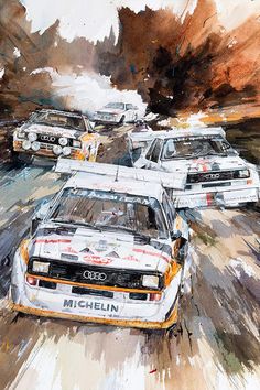 Poster, Audi, Rally car, watercolor Posters Room Decor, Auto Racing Art, Rally Car Racing, Motorsport Art, Auto Poster, Automotive Artwork, Racing Art, Car Artwork