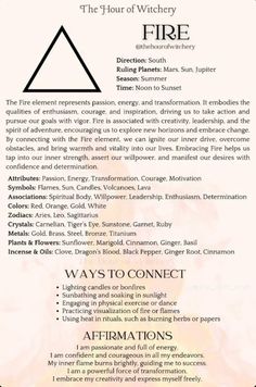 Calling The Four Directions, Elements In Witchcraft, Fire Element Witchcraft, The Hour Of Witchery, The Elements Witchcraft, Witchcraft Correspondences, Element Correspondences, Elements Witchcraft, Fire Witchcraft