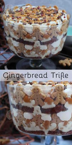 there is a cake that has been made with gingerbread trifle