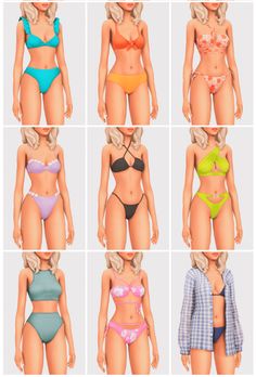 many different types of bikinis are shown